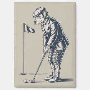 Boston Terrier Golf Vintage Dog Golfing Boston Mom Magnet