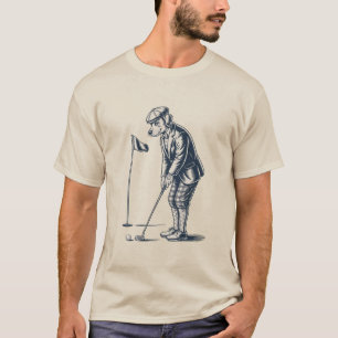 Boston Terrier Golf Vintage Dog Golfing Boston Mom T-Shirt