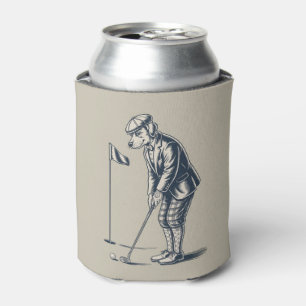 Boston Terrier Golf Vintage Dog Golfing Boston Mum Can Cooler