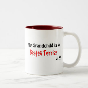 Boston Terrier Grandchild Two-Tone Coffee Mug