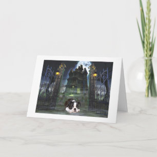 Boston Terrier Halloween Card