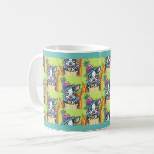BOSTON TERRIER HALLOWEEN CLOWN, CLASSIC DOG MUG