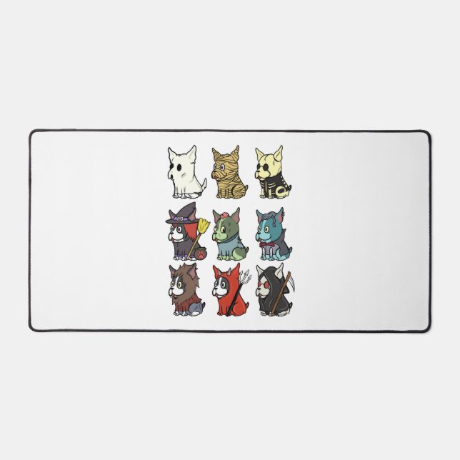 Boston Terrier Halloween Costume Desk Mat (Front)