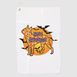 Boston Terrier Halloween Golf Towel