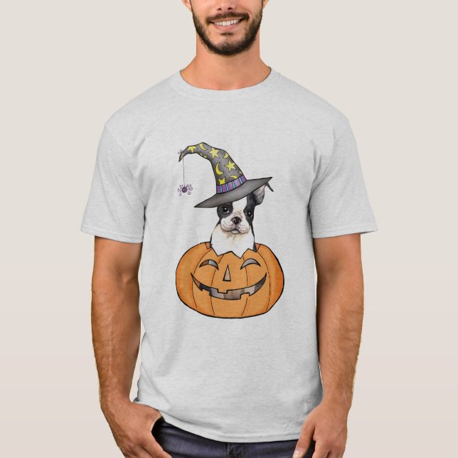 Boston Terrier Halloween T-Shirt (Front)