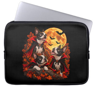 Boston Terrier Halloween Vampire Dogs Spooky Laptop Sleeve