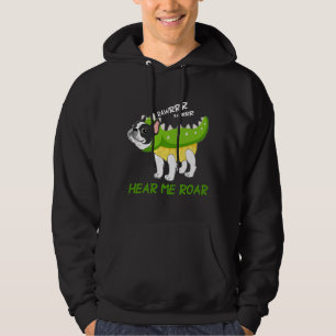 Boston Terrier Hear Me Roar Rex Fake Funny Hoodie