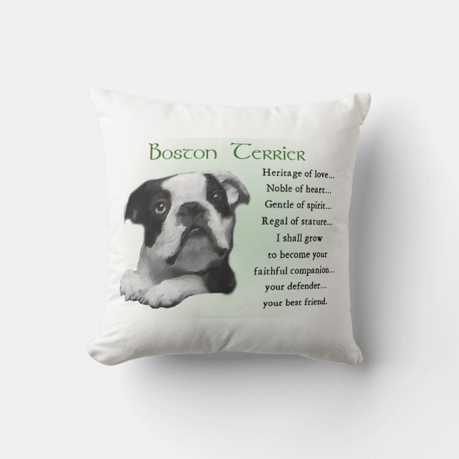 Boston Terrier Heritage of Love Cushion (Front)