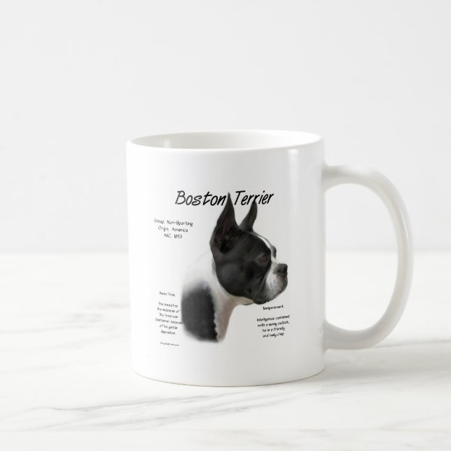 Boston Terrier History Design Coffee Mug (Right)