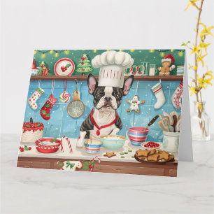 Boston Terrier Holiday Baking: Festive Christmas Card