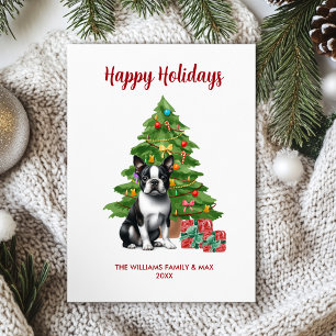 Boston Terrier Holiday Card