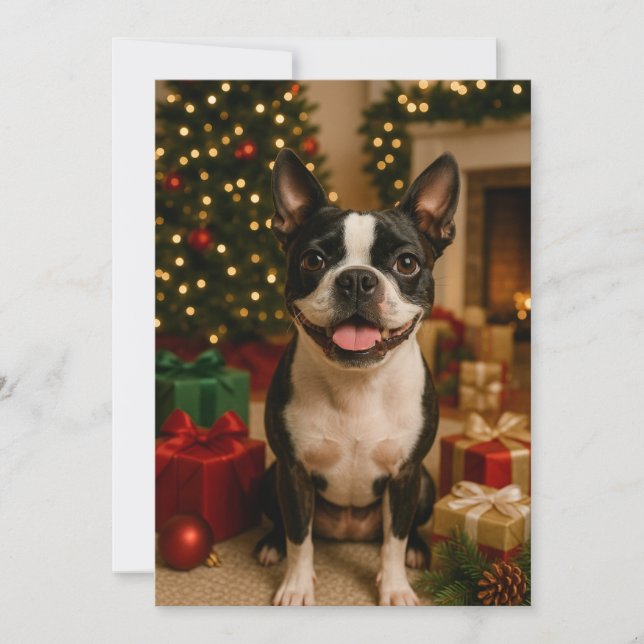 Boston Terrier Holiday Card (Front)