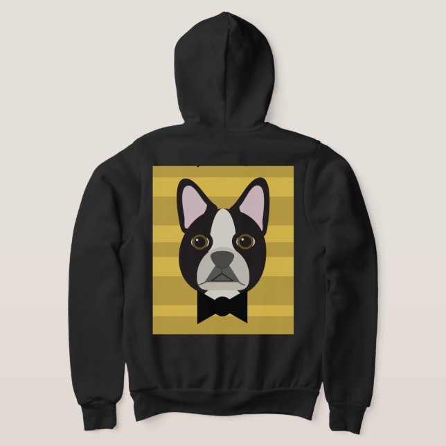 Boston Terrier Hoodie (Laydown Back)