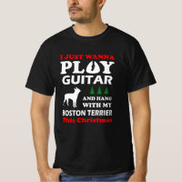 boston terrier i just wanna play guitar