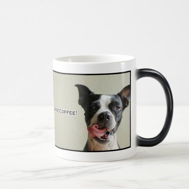 Boston Terrier I Love Coffee Mug (Right)