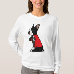 Boston Terrier I Love Dad Tattoo Funny Boston Terr T-Shirt