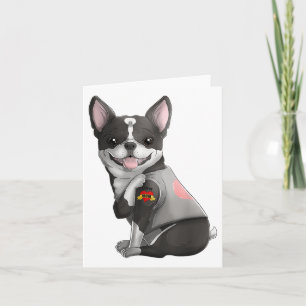 Boston Terrier I Love Mum Tattoo Dog Shirt Mothers Card