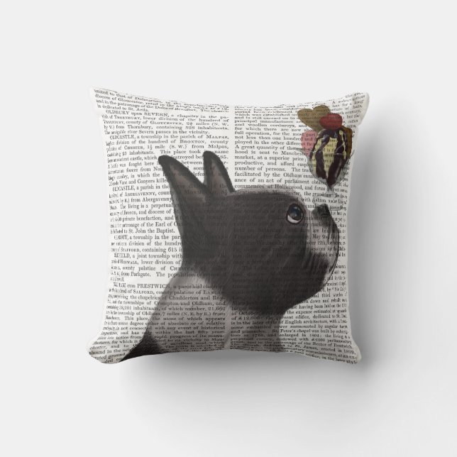 Boston Terrier Ice Cream Cushion (Front)