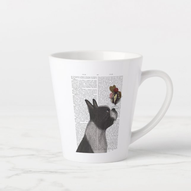 Boston Terrier Ice Cream Latte Mug (Right)
