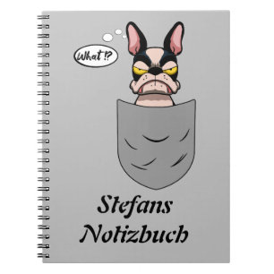 Boston Terrier in chest pocket Notebook