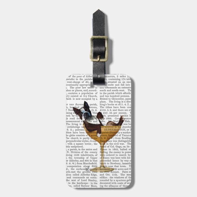 Boston Terrier in Cocktail Glass 2 Luggage Tag (Front Vertical)