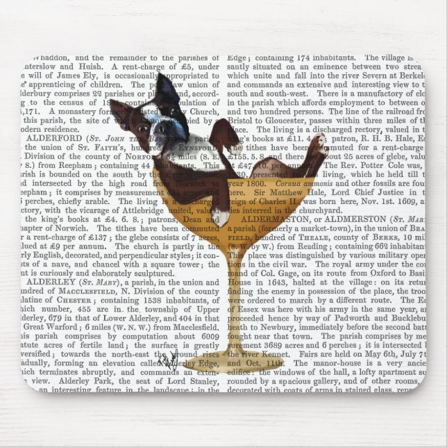 Boston Terrier in Cocktail Glass 2 Mouse Pad (Front)