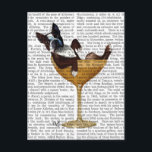 Boston Terrier in Cocktail Glass 2 Postcard<br><div class="desc">Pets</div>