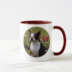 Boston Terrier in Garden Mug
