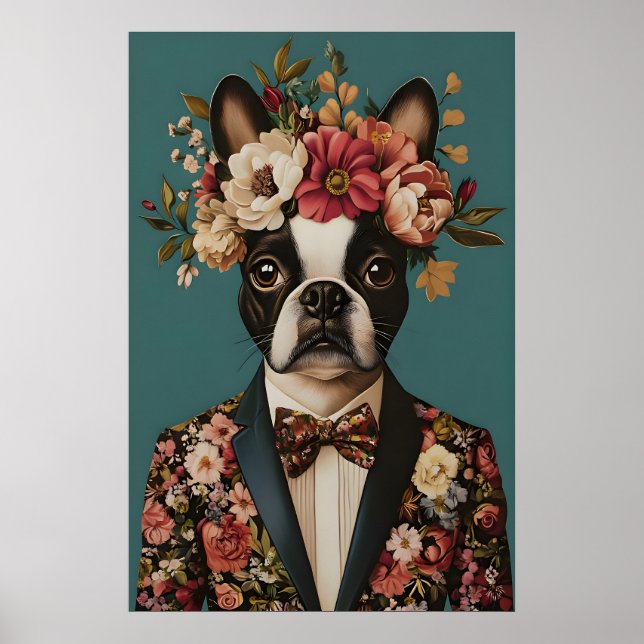 Boston Terrier In Suit Poster, Boston Terrier Poster (Front)