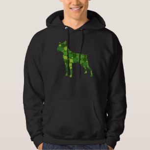 Boston Terrier Irish Green Shamrock C  St Patricks Hoodie