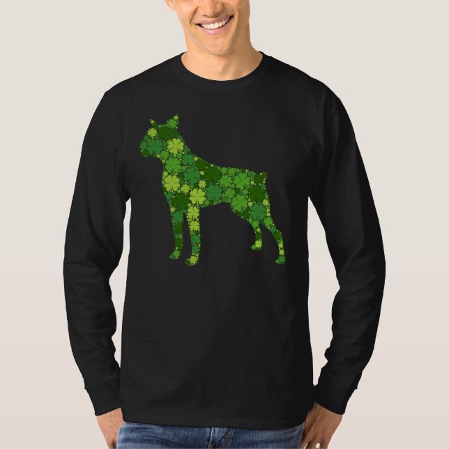 Boston Terrier Irish Green Shamrock C  St Patricks T-Shirt (Front)