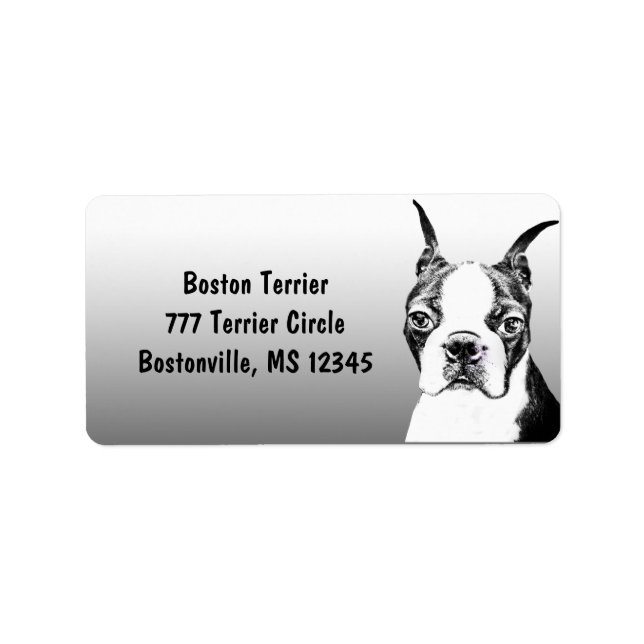 Boston Terrier Label (Front)