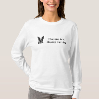 Boston Terrier Ladies Long Sleeve Tee