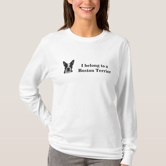 Boston Terrier Ladies Long Sleeve Tee (Front)