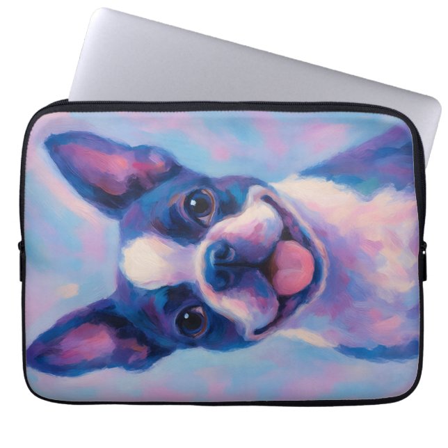 Boston Terrier Laptop Sleeve (Front)