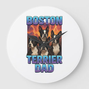 Boston Terrier Large Clock