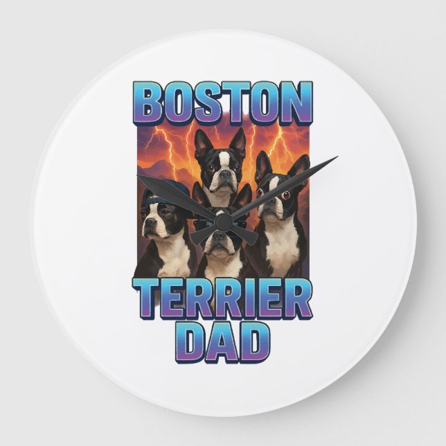 Boston Terrier Large Clock (Front)