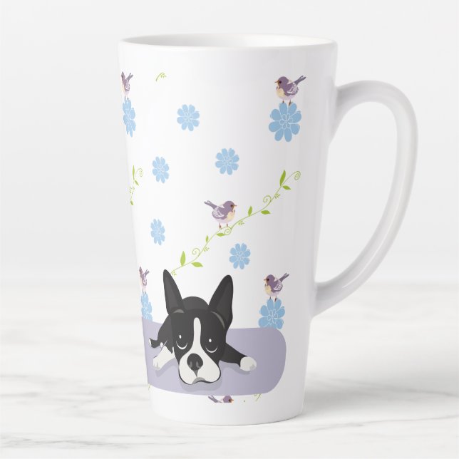 Boston Terrier Latte Mug (Right)