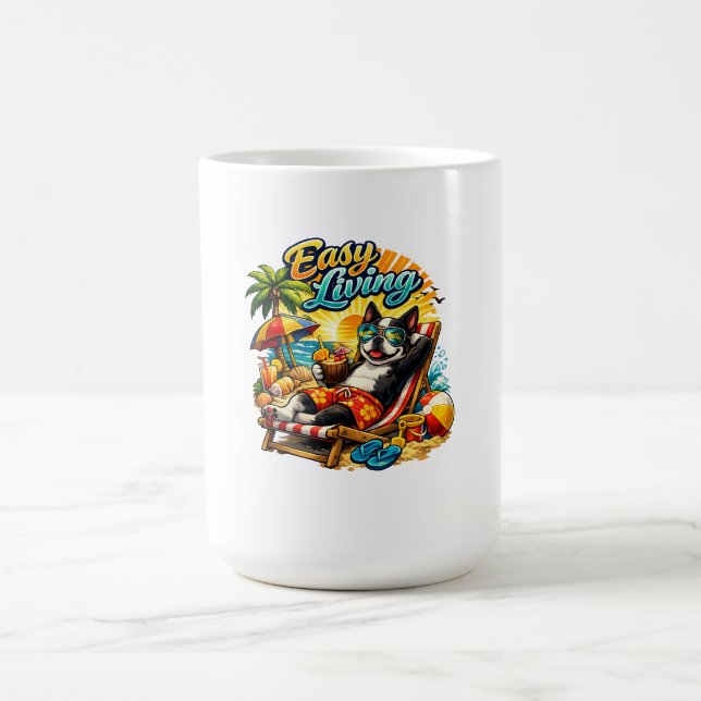 Boston Terrier Life Easy Living Coffee Mug (Center)