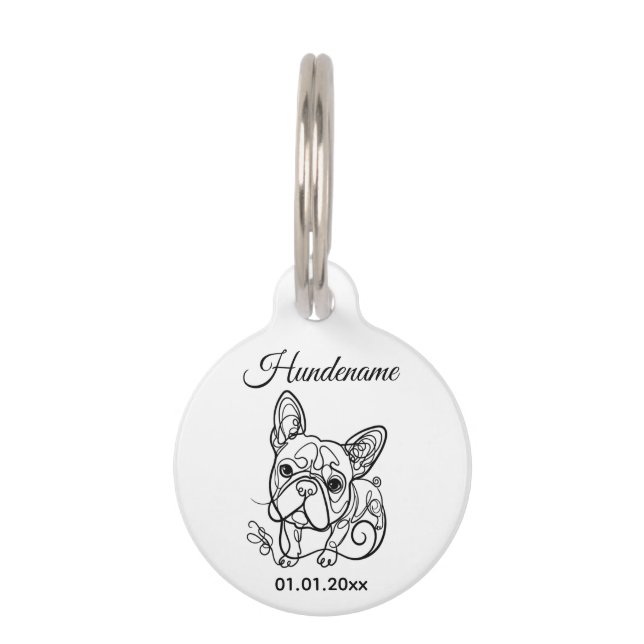 Boston Terrier Line Art Personalized Tag (Front)