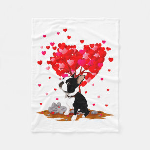 Boston Terrier Lover Heart Shape Boston Terrier Va Fleece Blanket