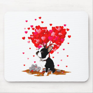 Boston Terrier Lover Heart Shape Boston Terrier Va Mouse Pad