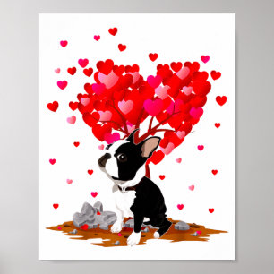 Boston Terrier Lover Heart Shape Boston Terrier Va Poster