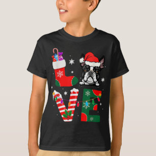 Boston Terrier Lover Santa Claus Christmas Dogs Pa T-Shirt