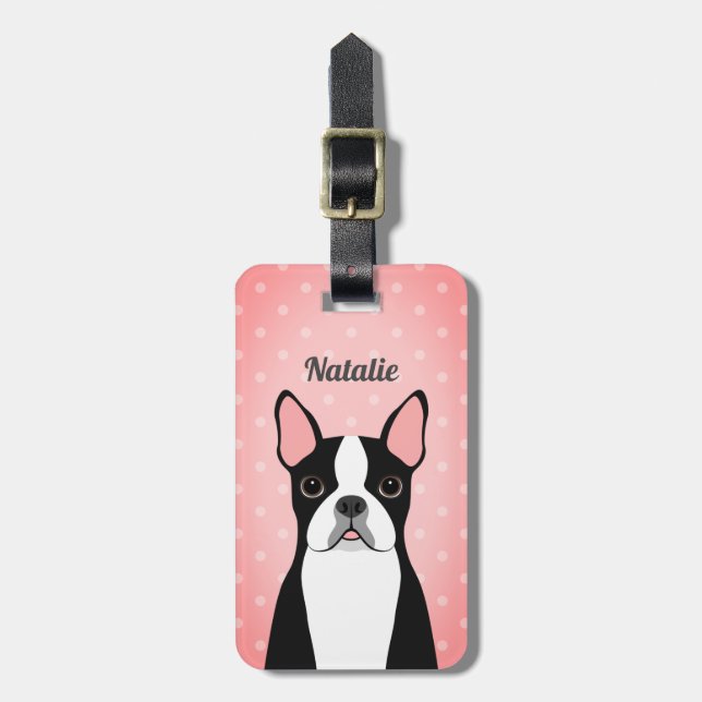 Boston Terrier Luggage Tags (Front Vertical)
