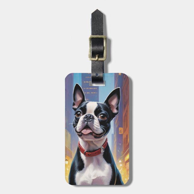 Boston Terrier Luggage Tags (Front Vertical)