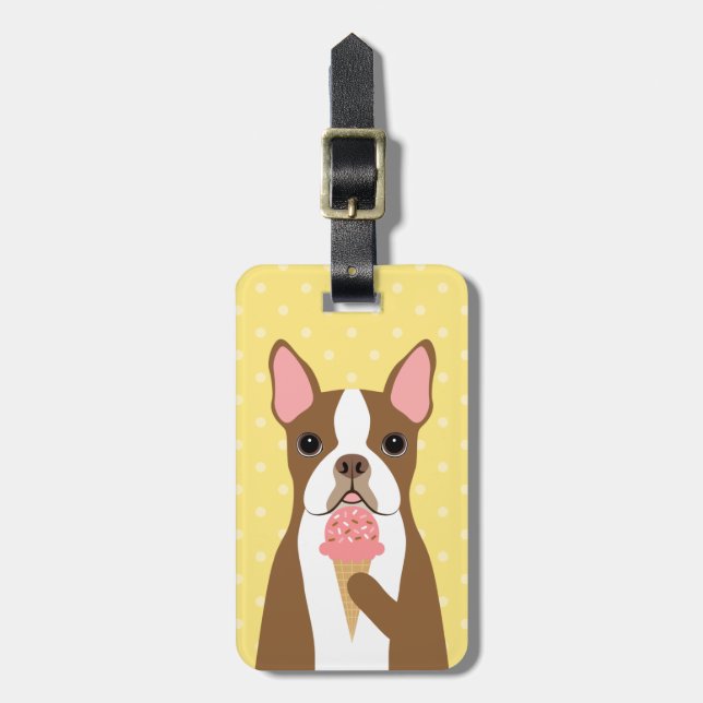 Boston Terrier Luggage Tags (Front Vertical)