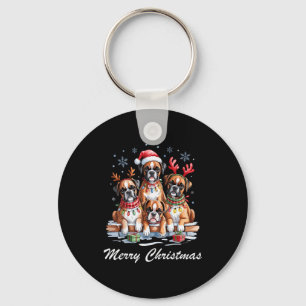 Boston Terrier Merry Christmas Funny Dog Lovers Ho Key Ring