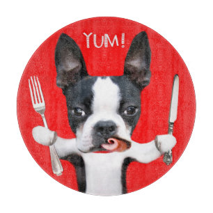 Boston Terrier Mirabelle cutting board
