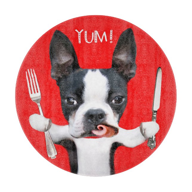 Boston Terrier Mirabelle cutting board (Front)
